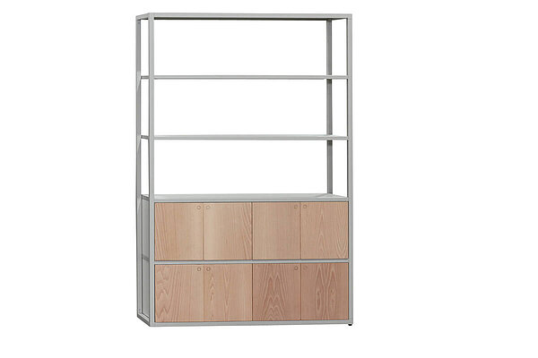 Regalwand / Schrankwand / Ondarreta 'Dry' / 132 x 35 cm / birke/grau