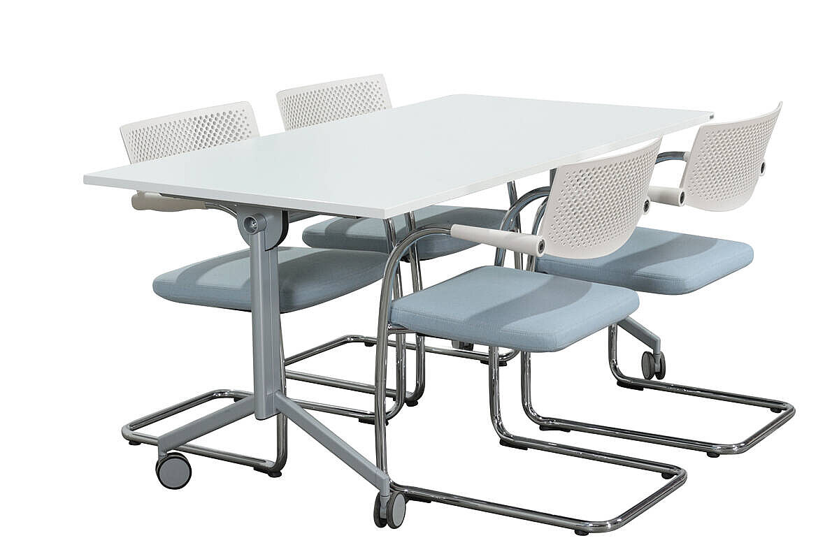 Mobiler Klapptisch / Schulungstisch / Kinnarps 'Foldex' / 160 x 80 cm / weiß