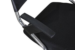 Besucherstuhl auf Rollen / Sedus 'Flip Flap' / Sitzfläche klappbar / Gestell chrom