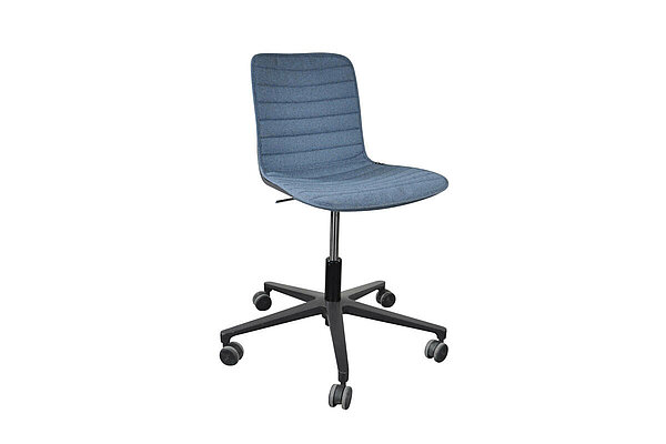 Bürodrehstuhl / vitra 'HAL' / schwarz - mit Sitzkissen in petrol