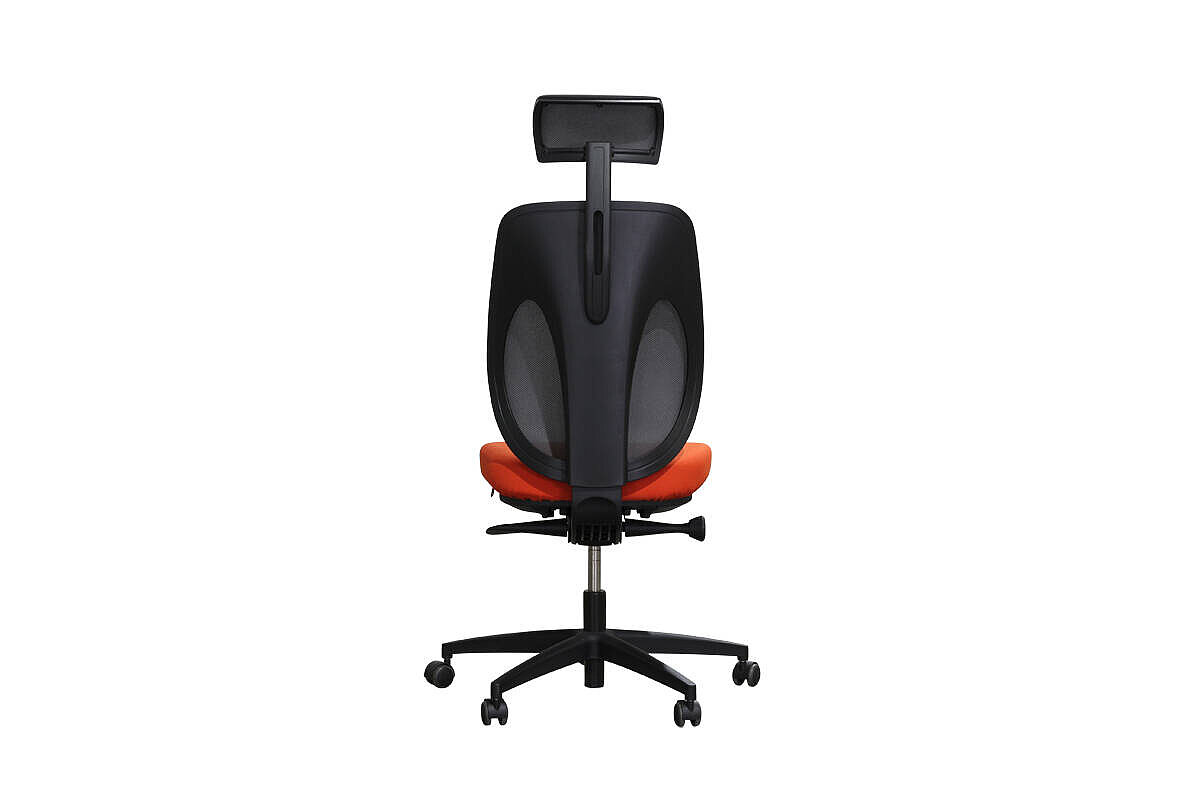 Bürodrehstuhl / Giroflex 'G353' / Netzrücken anthrazit / Sitz Lobster - orange