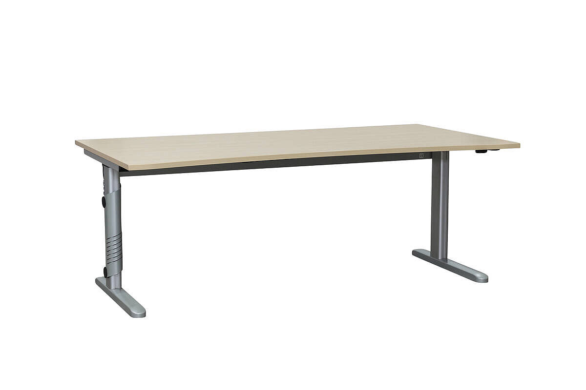 Steh-Sitz-Schreibtisch / Ceka / Cockpitplatte 200 x 90/100 cm / ahorn