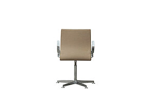 Konferenzstuhl / Fritz Hansen 'OXFORD' / Leder beige / Ringarmlehnen - NP 2998 EUR