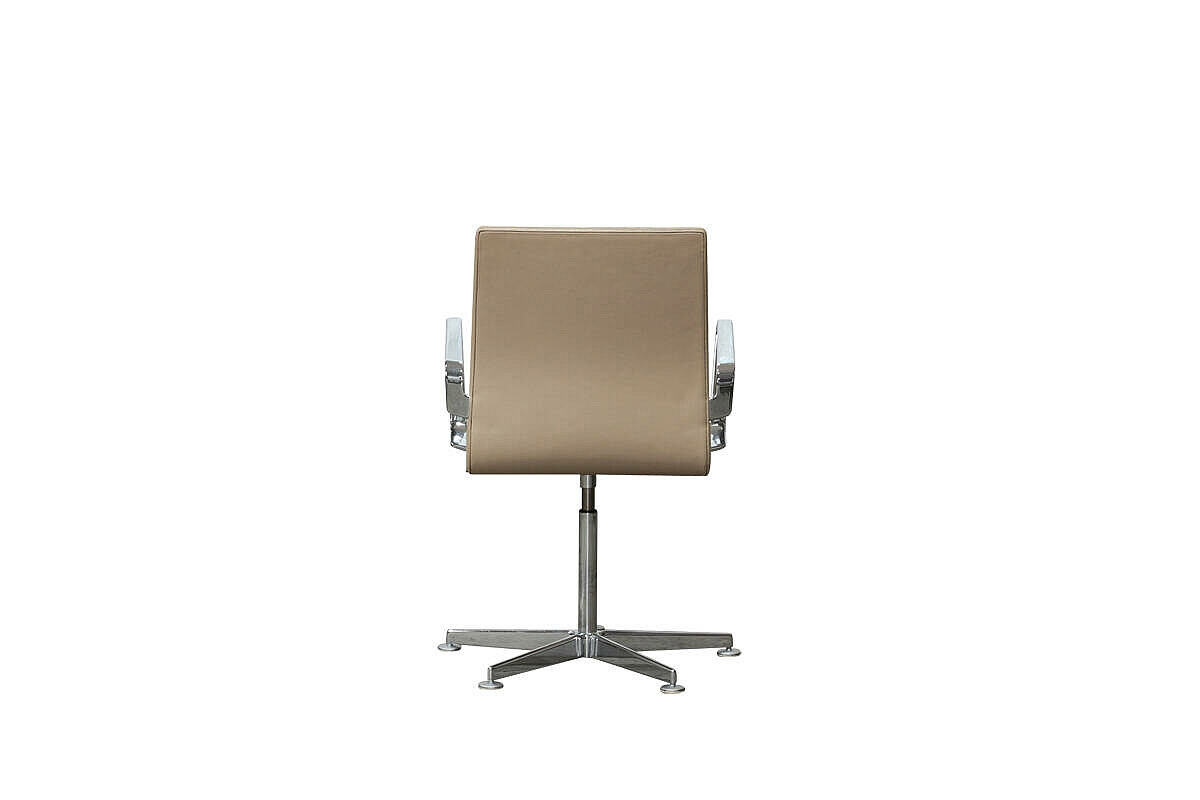 Konferenzstuhl / Fritz Hansen 'OXFORD' / Leder beige / Ringarmlehnen - NP 2998 EUR