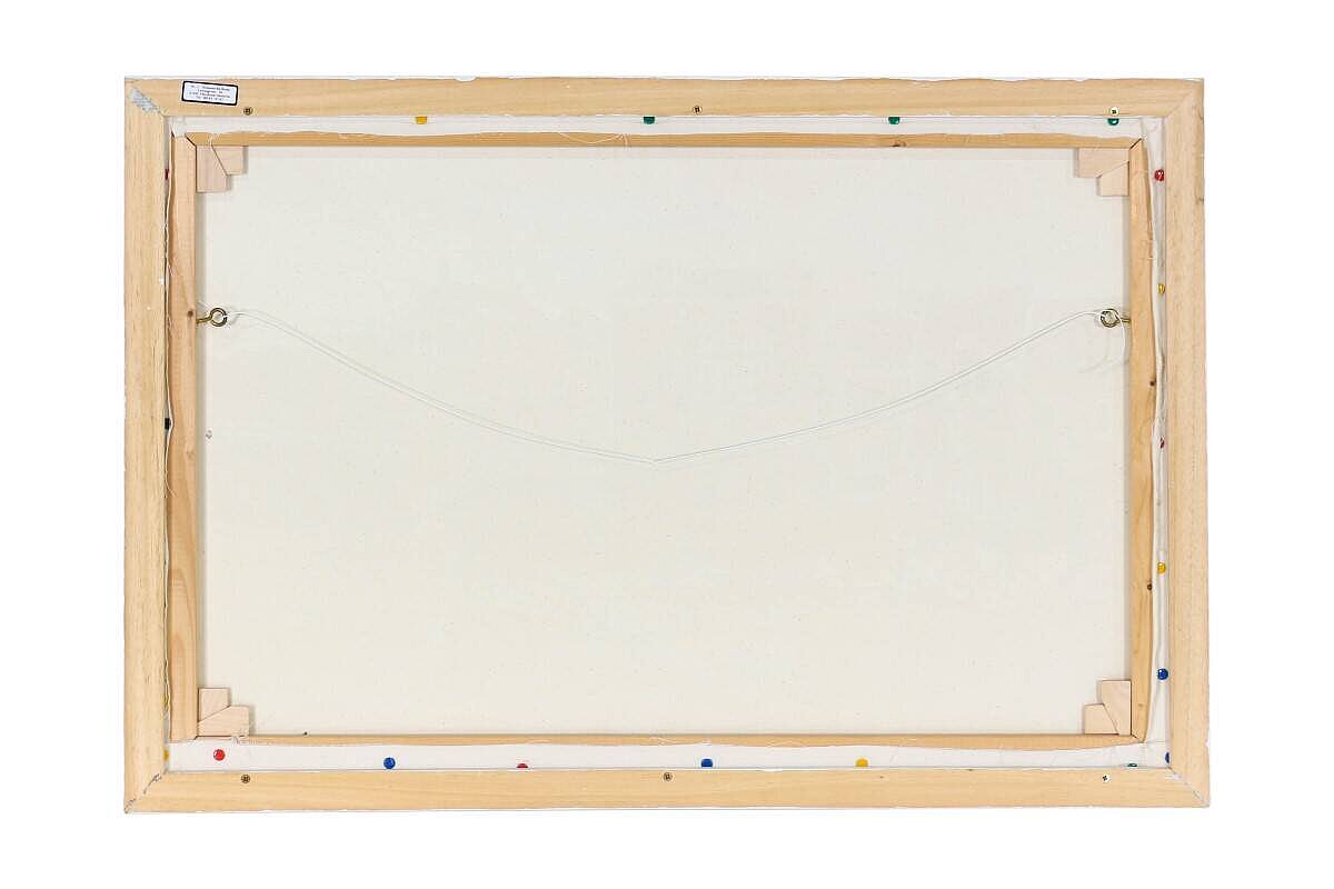 Gemälde 'Stadt am Fluß', 64 x 94 cm