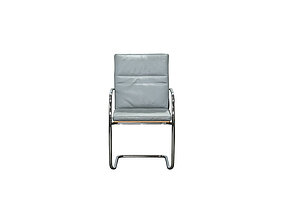 Freischwinger / Thonet 'S 61' / Leder grau / Holzrücken / stapelbar