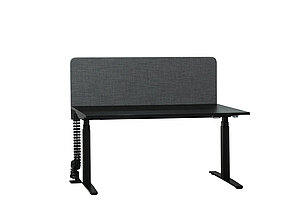 Tischtrennwand / Zilenzio 'Optima 30' / grau / 160 x 64 cm / inkl. Halterungen
