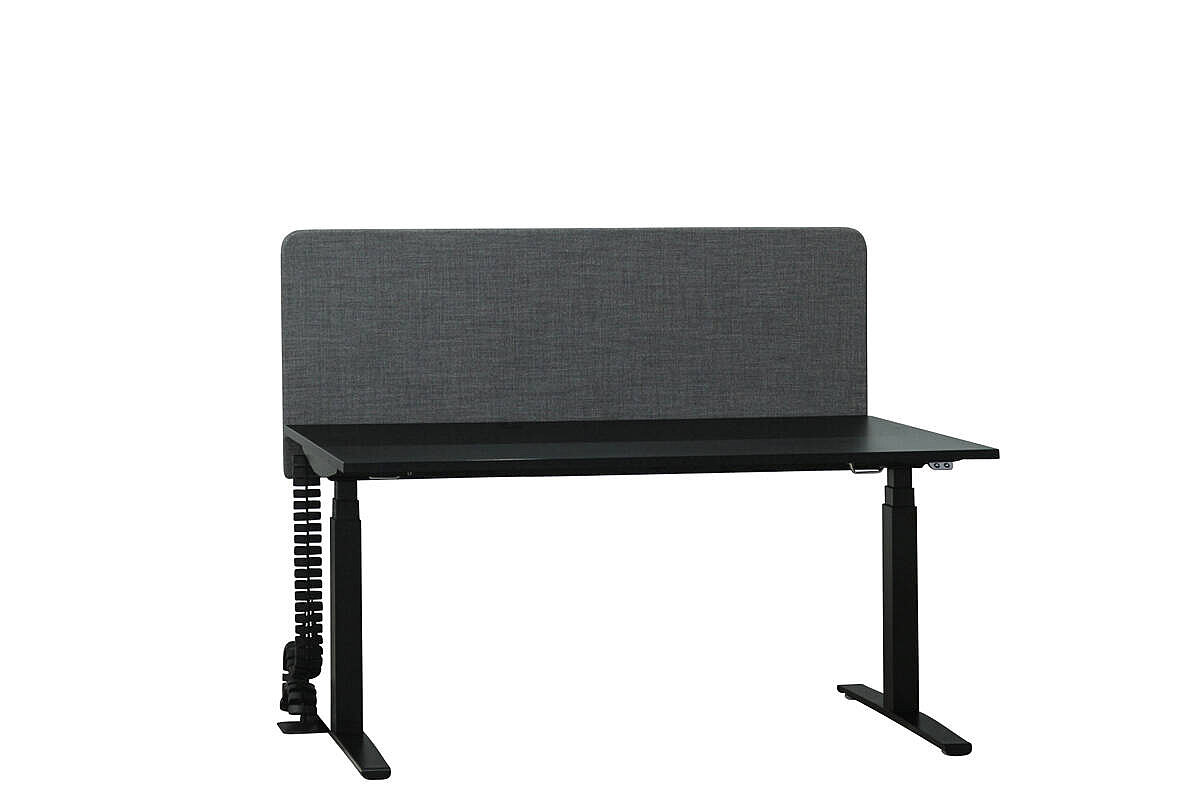 Tischtrennwand / Zilenzio 'Optima 30' / grau / 160 x 64 cm / inkl. Halterungen
