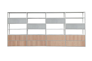 Regalwand / Schrankwand / Ondarreta 'Dry' / 522 x 35 cm / birke/grau