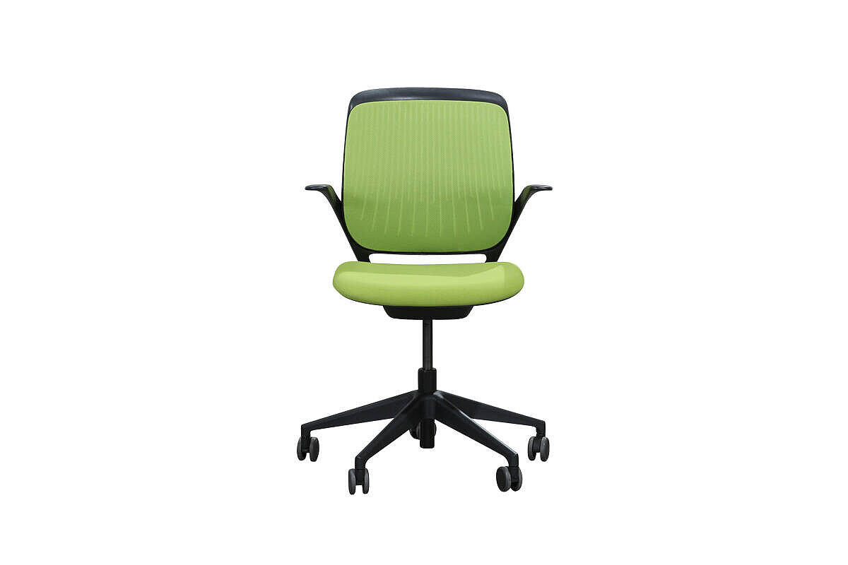 Konferenzstuhl / Arbeitsstuhl für Home Office / Steelcase 'cobi' / Netzrücken / grün
