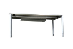 Schreibtisch / König & Neurath 'Basic 4' / weiß / 180 x 80 cm / 2 Kabelauslässen