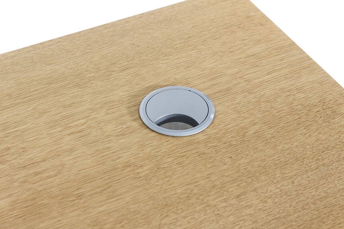 Chef-Arbeitsplatz / RENZ 'SONO K36' / Memory Display / elektrisch höhenverstellbar / eiche matt / integrierter Stauraum silbergrau