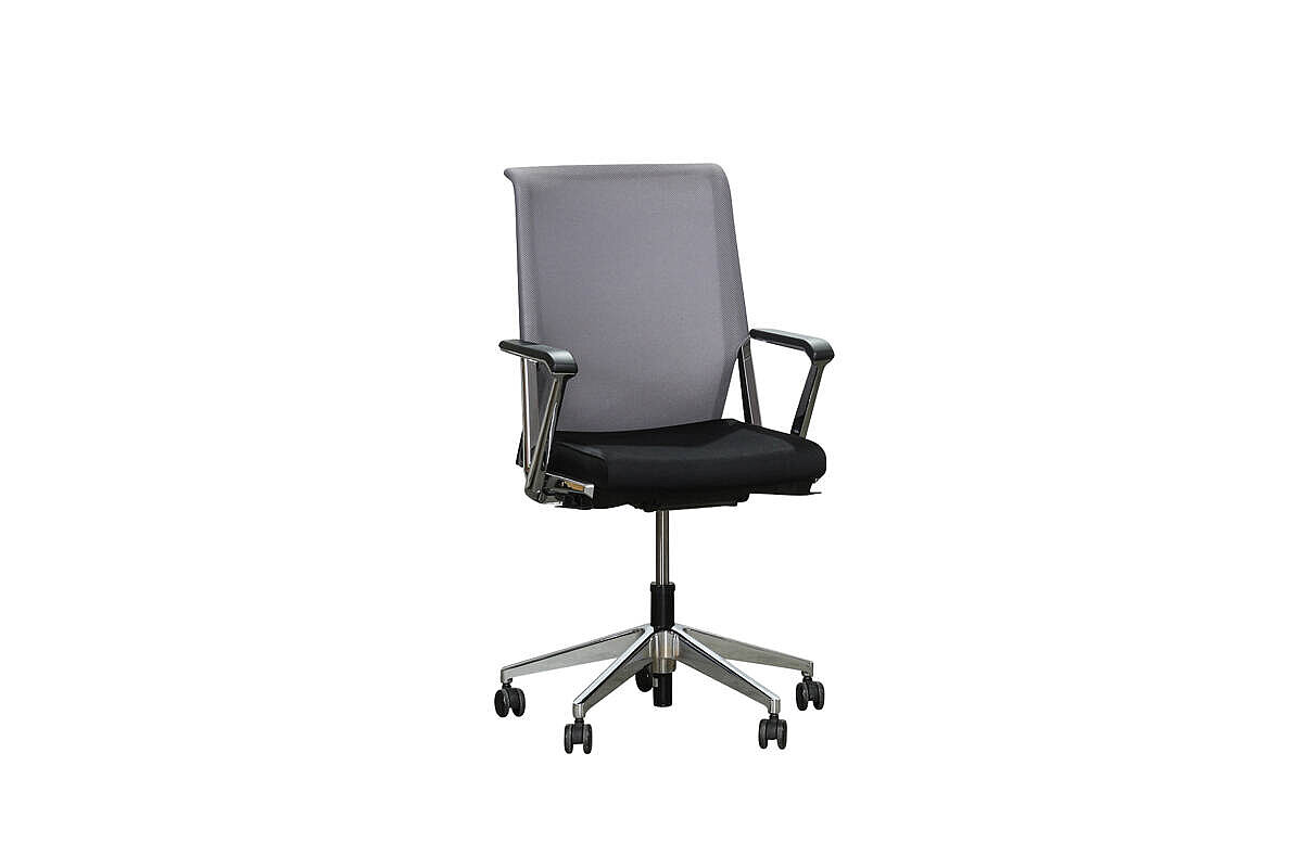 Bürodrehstuhl / Haworth 'Comforto 59' / Netzrücken grau / Sitz schwarz