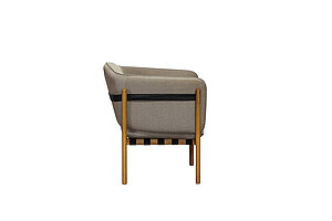 Loungesessel / TON 'DOWEL' / eiche/braun