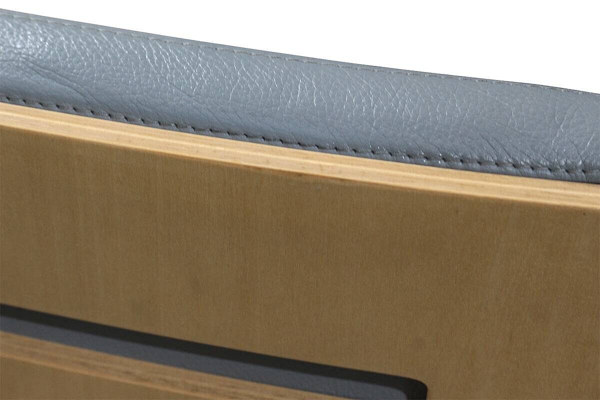 Freischwinger / Thonet 'S 61' / Leder grau / Holzrücken / stapelbar