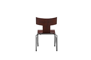 Stapelstuhl / Donghia 'Anziano' / Vintage / T-förmige Rückenlehne / Holz