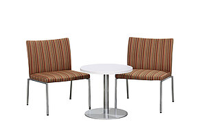 Besucherstuhl / Brunner 'Fina' / orange bunt gestreift / 4-Fuß-Gestell