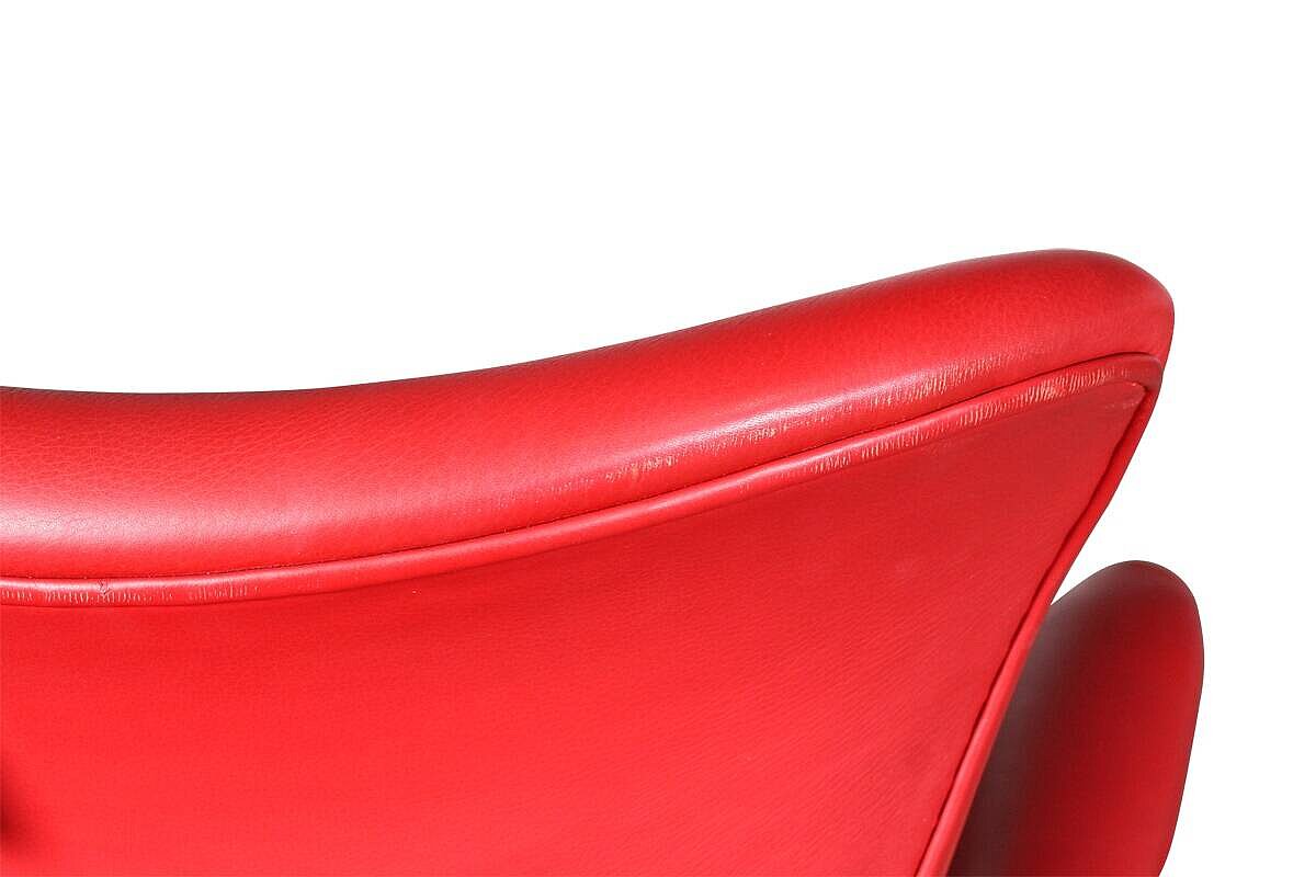 Loungesessel / Ohrensessel / Leder rot / Nackenkissen