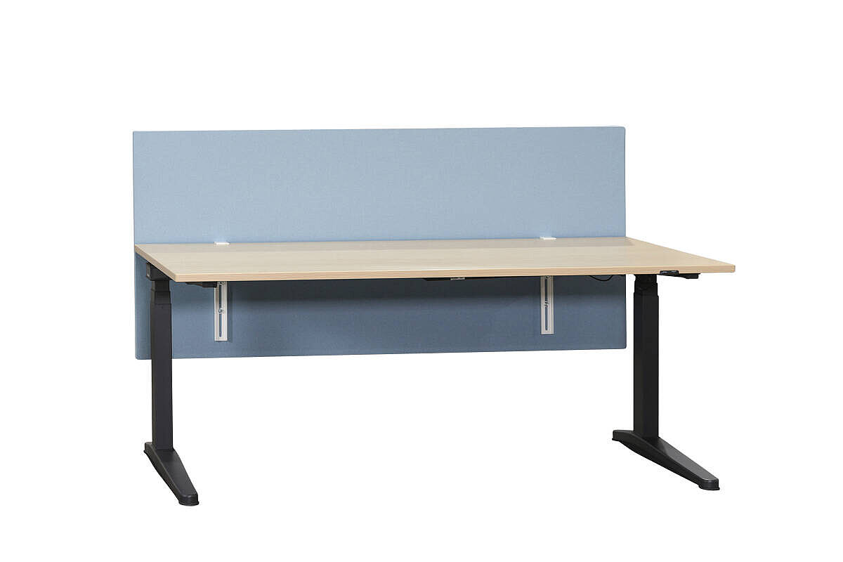 Paneel / König & Neurath 'FLYBY' / 180 cm / Stoff hellblau / inkl. Klemmhalter weiß