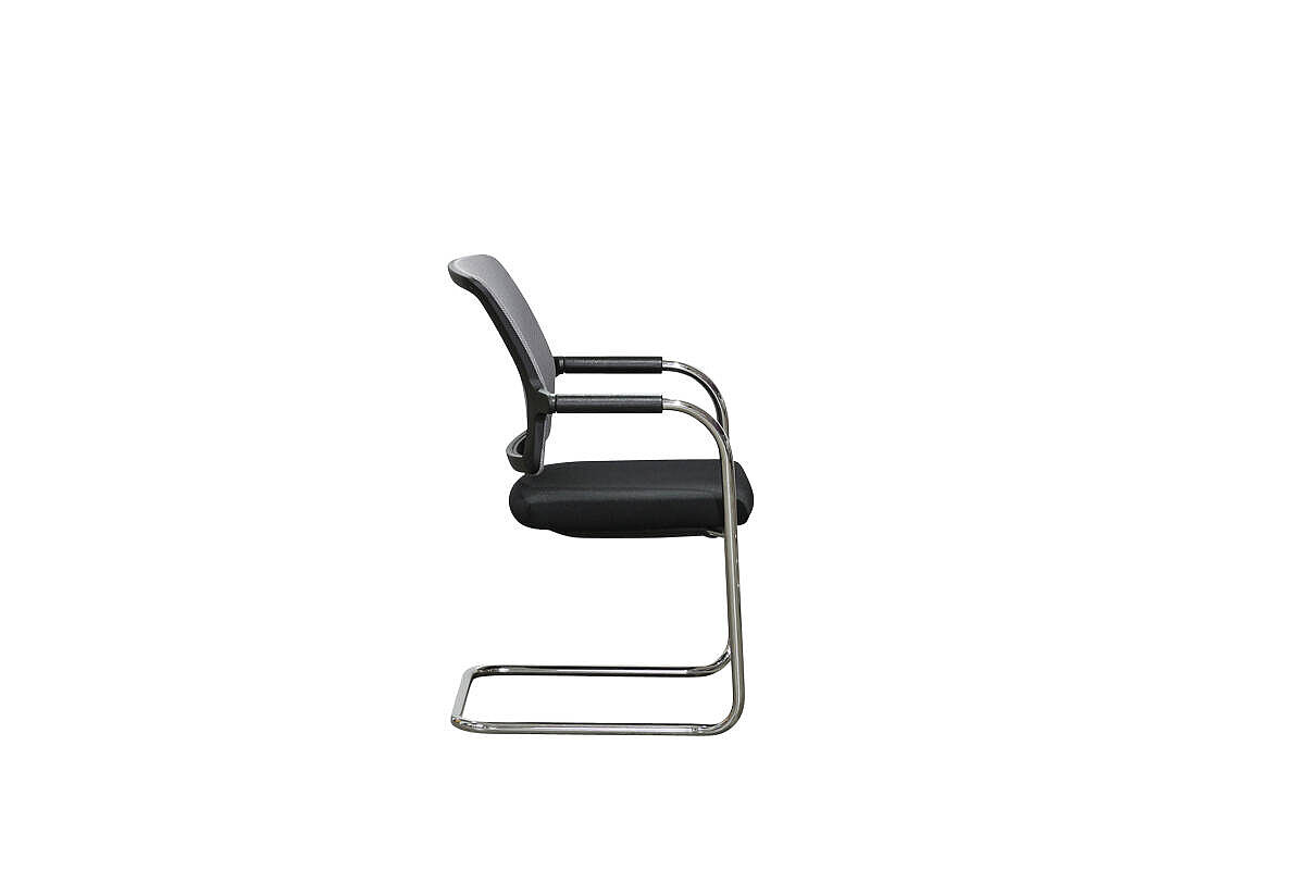 Freischwinger / Dauphin 'Shape' / Netzrücken grau / Sitz schwarz / stapelbar