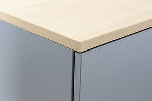 Hängeregistraturschrank / Samas / Abdeckplatte ahorn / silbergrau / 3 Auszüge / 80 cm