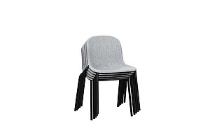 Besucherstuhl / DeVorm 'LJ 2' / Sitzschale Filz hellgrau / stapelbar