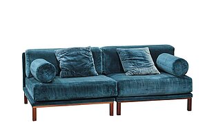 2-tlg. Modulsofa / bolia 'Cosy' / Samtstoff petrol
