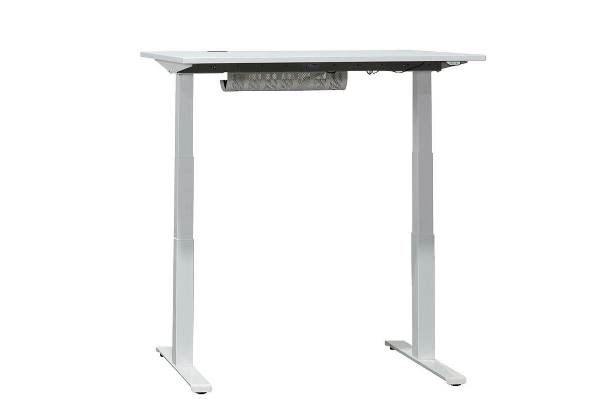 Steh-Sitz-Schreibtisch / Kinnarps 'Polaris Serie P' / weiß / 120 x 80 cm