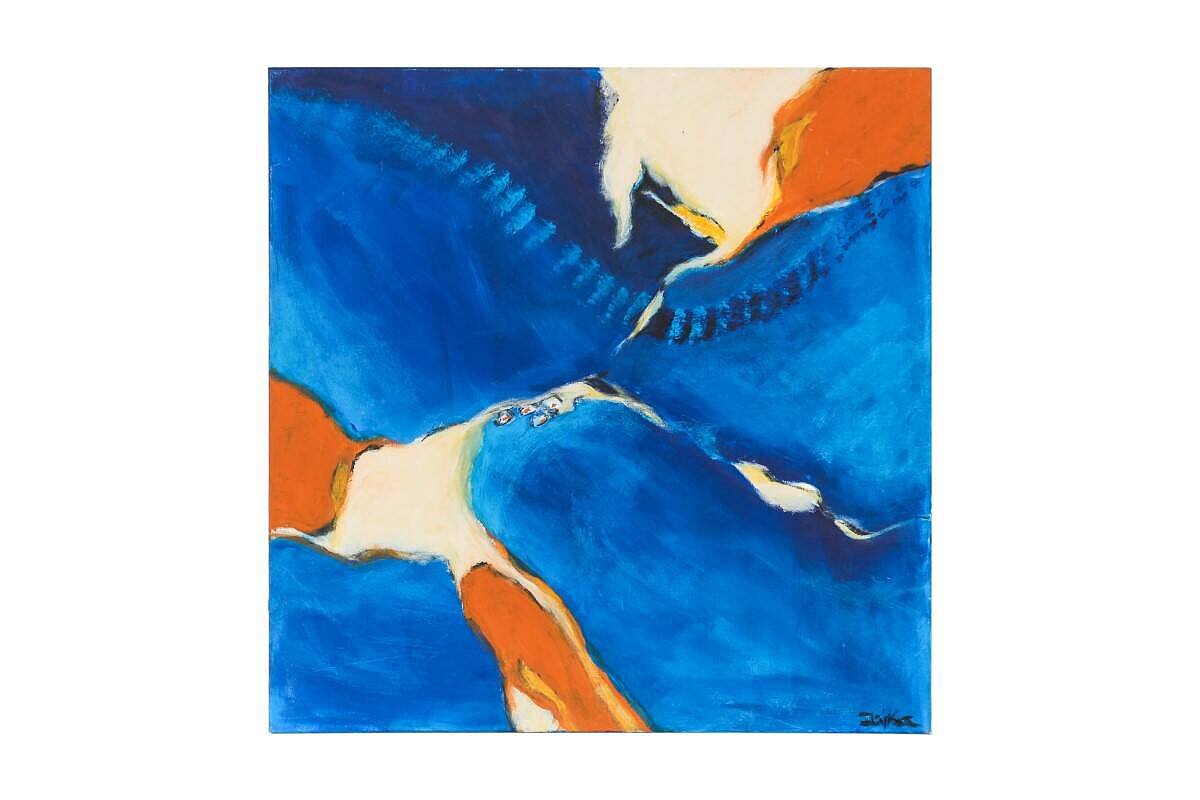 Gemälde 'Kontinente', 80 x 80 cm