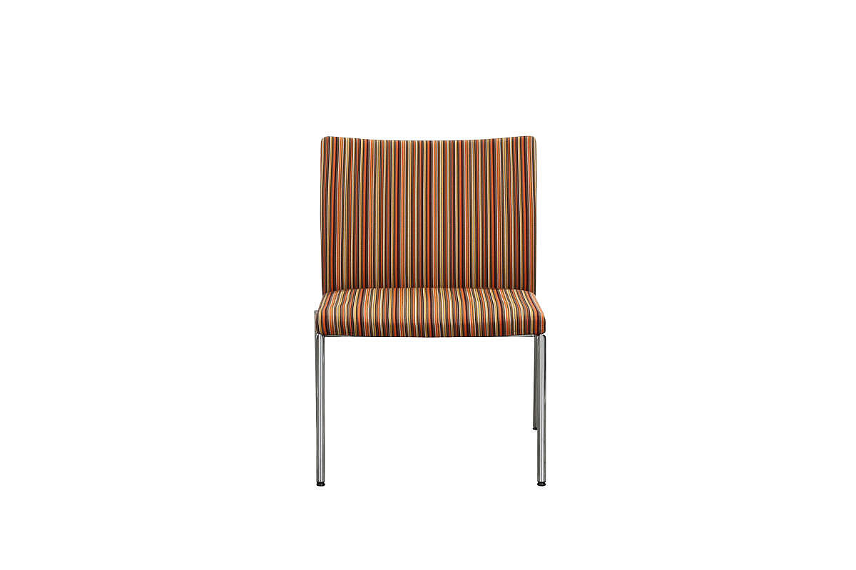 Besucherstuhl / Brunner 'Fina' / orange bunt gestreift / 4-Fuß-Gestell