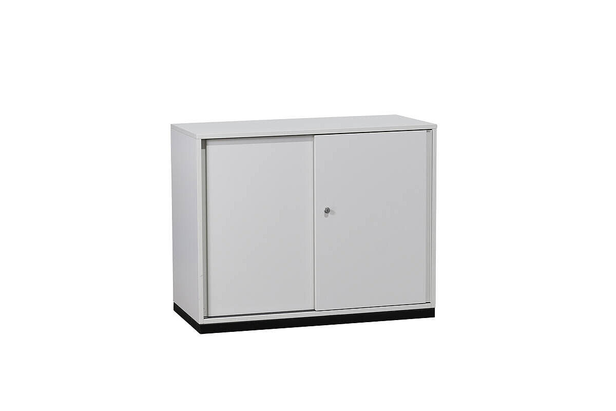 Sideboard / Steelcase / weiß / Schiebetüren / 2 Ordnerhöhen / 100 cm