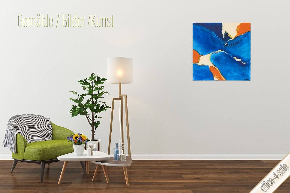 Gemälde 'Kontinente', 80 x 80 cm