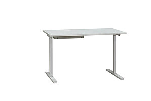 Schreibtisch / Narbutas 'T-Easy' / 120 x 80 cm / weiß / eckige Kabelklappe oben links