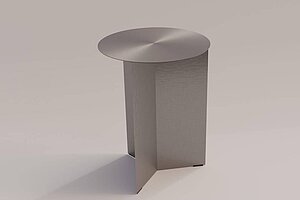 Beistelltisch / HAY 'Slit Table Round' / spiegelpoliert silber