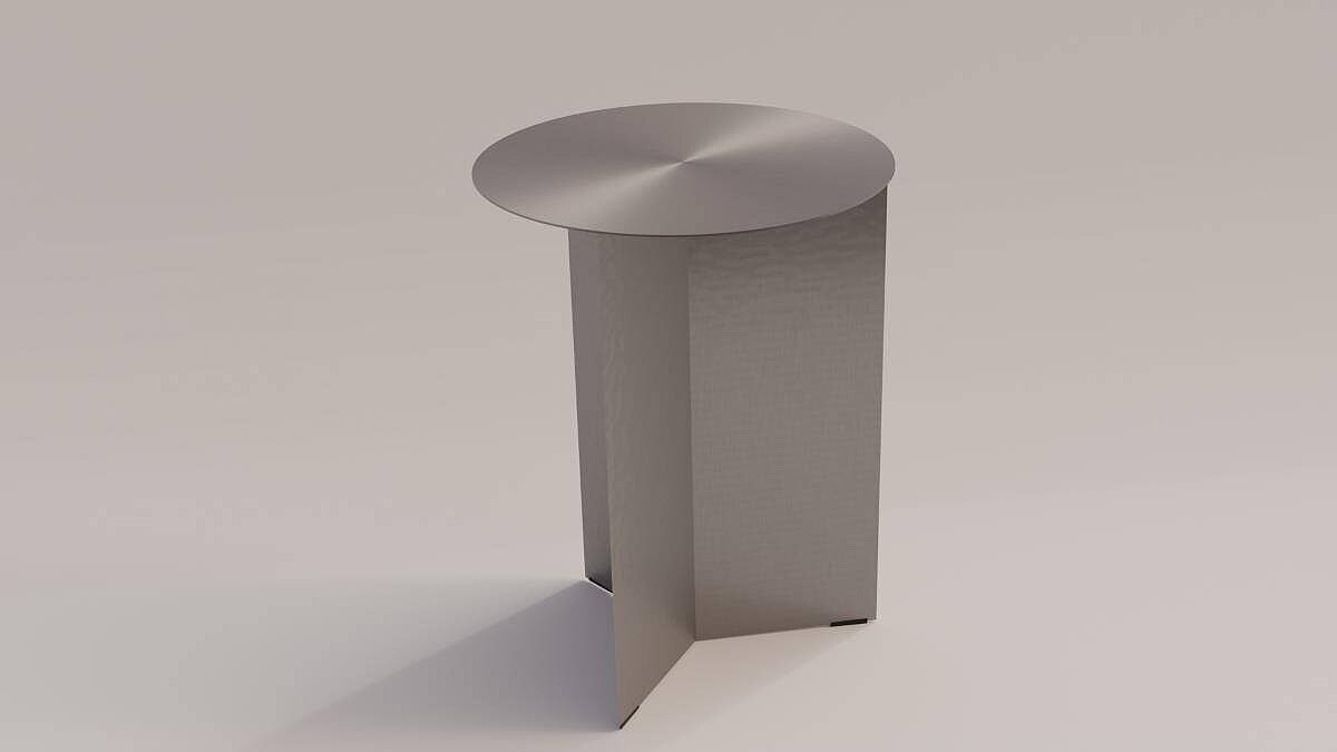Beistelltisch / HAY 'Slit Table Round' / spiegelpoliert silber