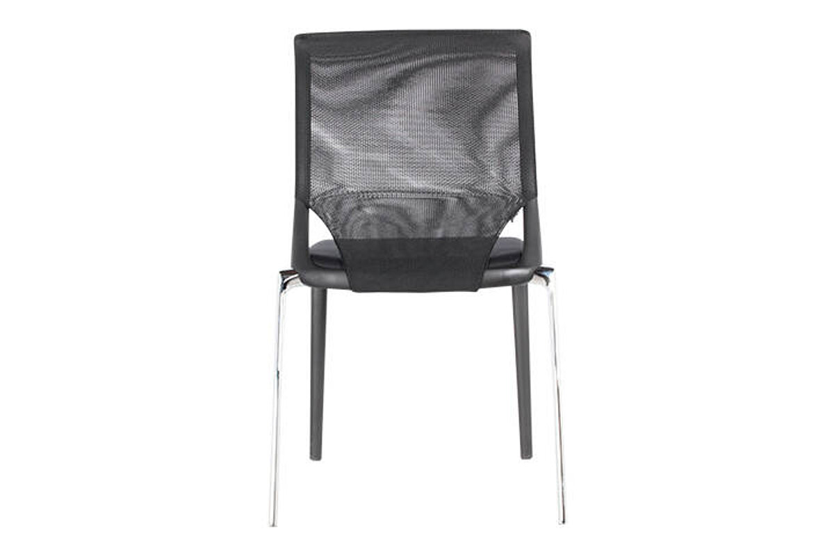 Besucherstuhl / vitra 'MedaSlim' / schwarz/chrom / stapelbar