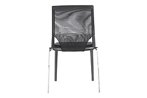 Besucherstuhl / vitra 'MedaSlim' / schwarz/chrom / stapelbar