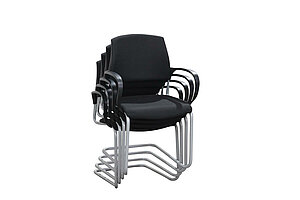 'filio' Freischwinger mit Armlehnen in schwarz, stapelbar