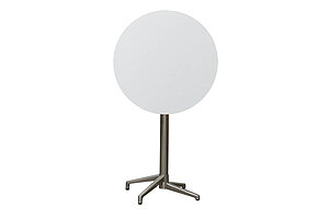 Stehtisch / Hochtisch / Bistrotisch / 80 cm Durchmesser / weiß / seitlich klappbare Tischplatte