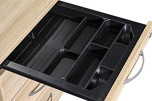 Rollcontainer / Kinnarps 'Ordemo' / weiß / Abdeckplatte/Schubladen graueiche / 80 cm