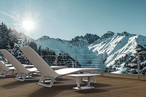 Beton-Sitzliege 'Heated Lounger' in hellgrau inkl. Heizfunktion - Design: Sacha Lakic