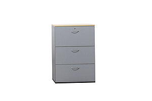 Hängeregistraturschrank / Samas / Abdeckplatte ahorn / silbergrau / 3 Auszüge / 80 cm