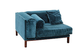 3-tlg. Modulsofa / bolia 'Cosy' / Samtstoff petrol