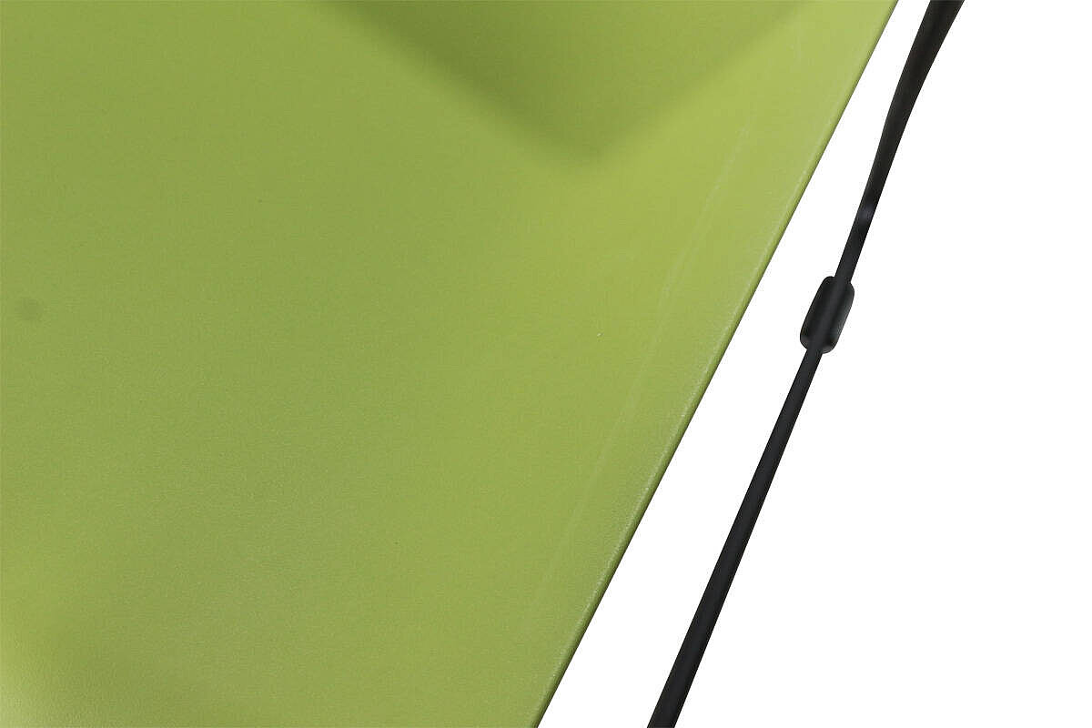 Besucherstuhl / Haworth 'Very' / Kunststoffschale / grün / Kufengestell schwarz