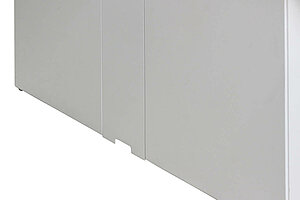 3-tlg. Chef-Arbeitsplatz / Walter Knoll / Schreibtisch weiß/Glasplatte / Stauraum weiß