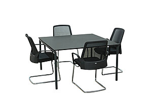 Konferenztisch / Klapptisch / ocee & four Design 'Four®Meeting' / schwarz / 125 x 125 cm - NP 1700 EUR