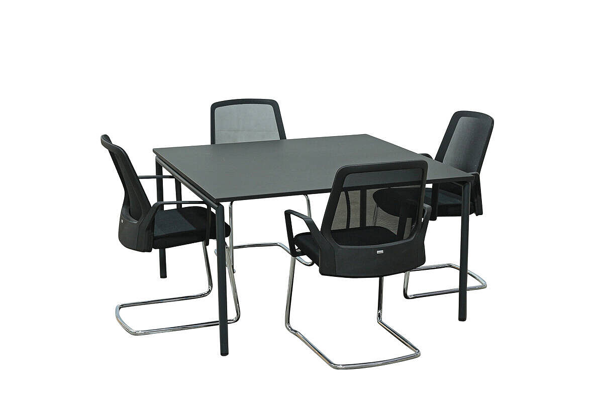 Konferenztisch / Klapptisch / ocee & four Design 'Four®Meeting' / schwarz / 125 x 125 cm - NP 1700 EUR