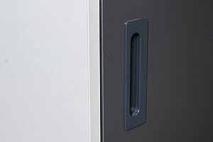 Sideboard / Narbutas 'Choice' / weiß / Schiebetüren dunkelgrau / 120 cm