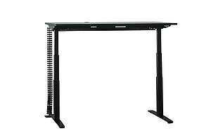 Steh- Sitz-Schreibtisch / Only Ergo 'SQ650' / 160 x 80 cm / schwarz / Kabelschlange
