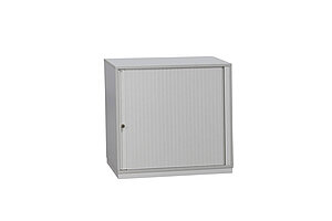 Doppel-Sideboard / Ophelis Pfalzmöbel / weiß / Querrolllade weiß mit Akustiklochung - Sockel weiß